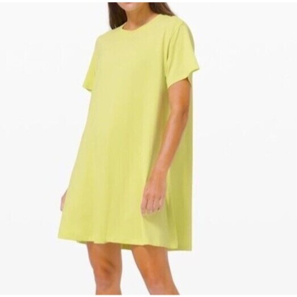 Lululemon Women’s Crispin Green All Yours Tee Dress 4 Vitasea Pima Casual